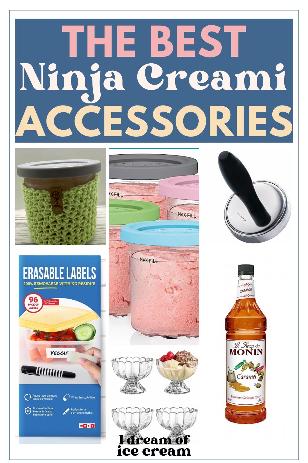 collage image featuring various Ninja Creami accessories