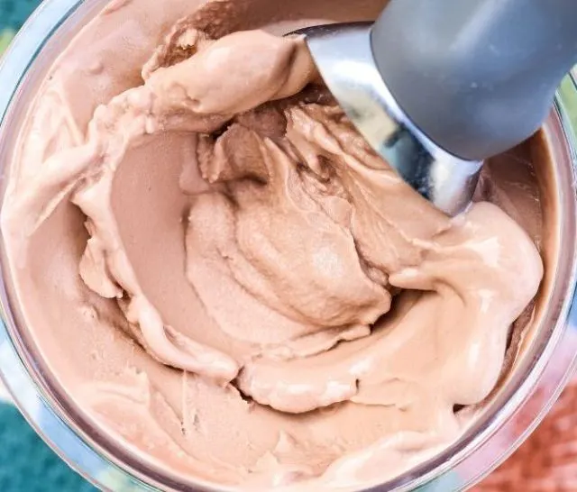 overhead view of a pint of Ninja Creami copycat Frosty