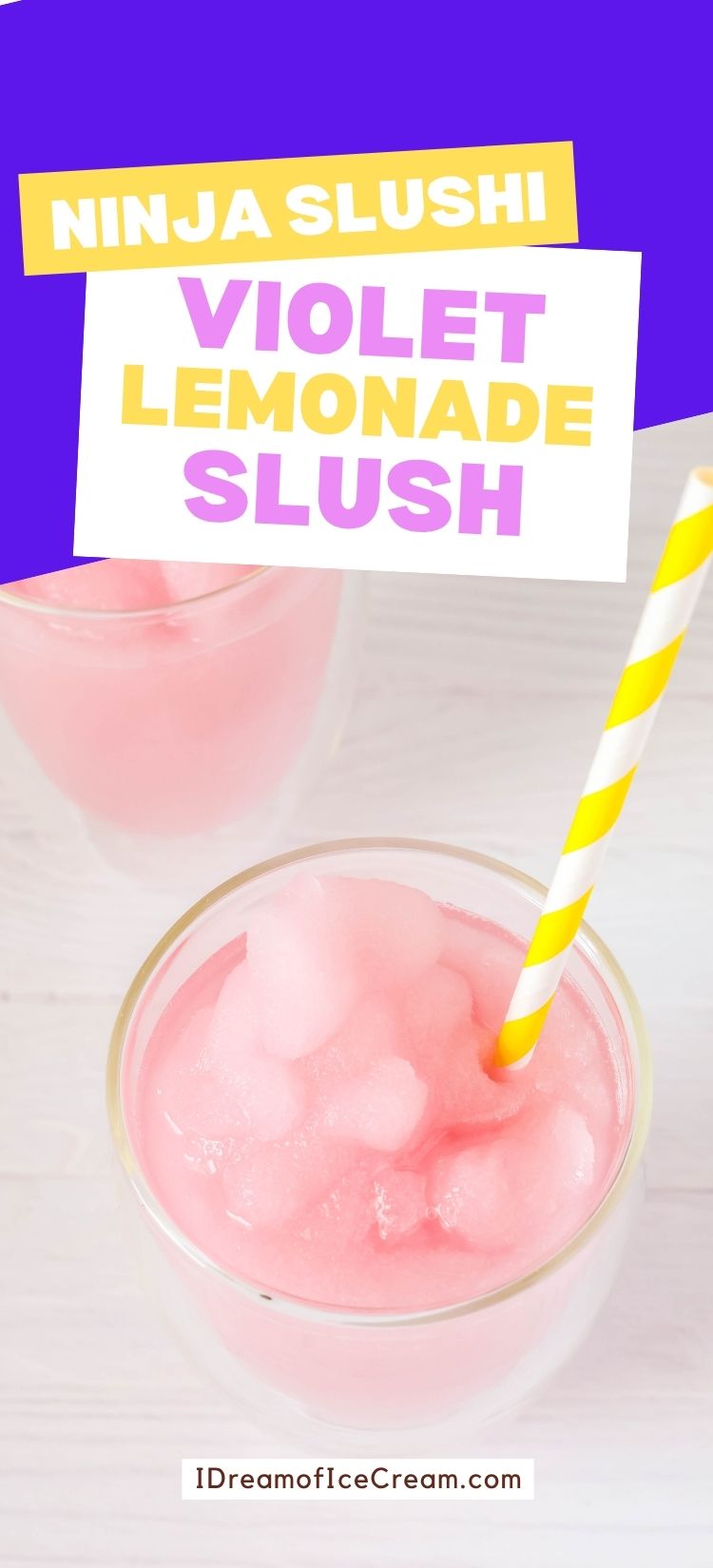 glass of Ninja Slushi epcot violet lemonade slush.
